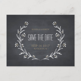 Cartão Postal De Anúncio Casamento rústico com quadro flexível salvo data