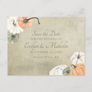 Cartão Postal De Anúncio Casamento Rústico de Outono - Salve a Data