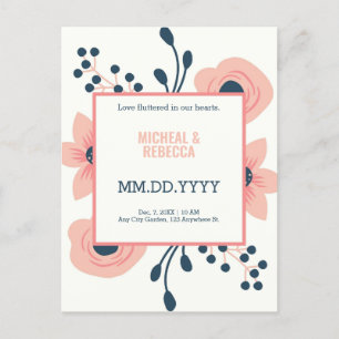 Cartão Postal De Anúncio Casamento rústico moderno