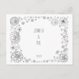 Cartão Postal De Anúncio Casamento Rústico Personalizado para Salvar a Data