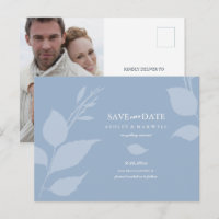 Casamento Simples Orçamento Save The Date Azul Emp