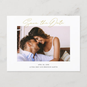 Cartão Postal De Anúncio Casamento Simples Salve a Data