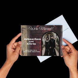 Cartão Postal De Anúncio Casamento Sombrio e Mal-humorado de Goth