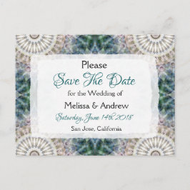 Cartão Postal De Anúncio Casamento Temático de Mandala Save the Date