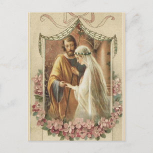 Cartão Postal De Anúncio Casamento Tradicional Católico SALVE A DATA