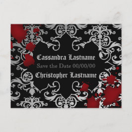 Cartão Postal De Anúncio Casamento Vampiro Halloween | Guardar a data