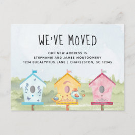 Cartão Postal De Anúncio Casas de aves bonitas e divertidas em movimento