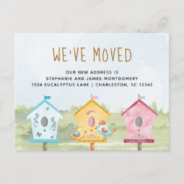 Cartão Postal De Anúncio Casas de Pássaros Lindas Mudando