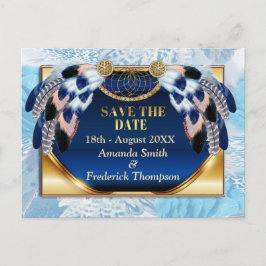 Cartão Postal De Anúncio Catador de Sonhos Azul Exótico Salva as Datas