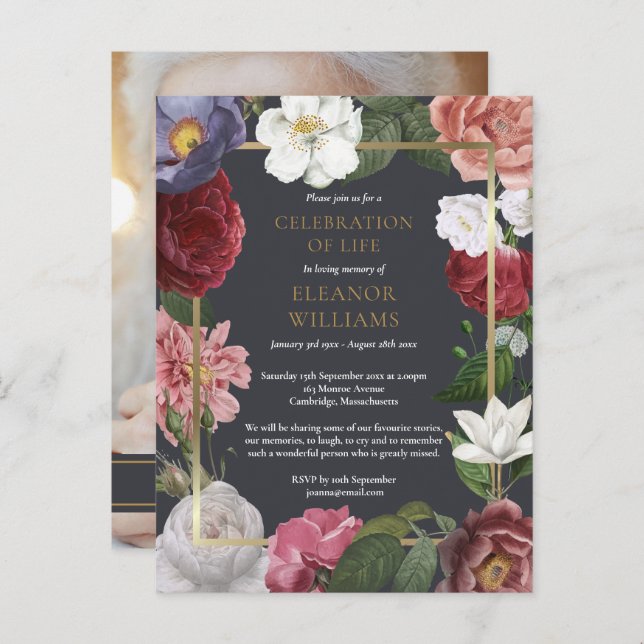 Cartão Postal De Anúncio Celebração da Rosa Floral da Vida Foto (Frente/Verso)