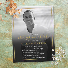 Cartão Postal De Anúncio Celebração do Funeral de Foto Preta e Branca