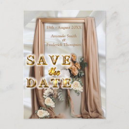 Cartão Postal De Anúncio Celebrações com Flores Brancas em torno de seda