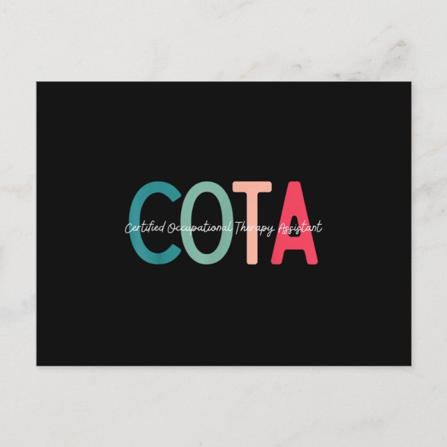 Cartão Postal De Anúncio Certified Occupational Therapy Assistant for OT Mo (Frente)