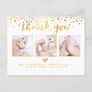 Cartão Postal De Anúncio Chá de fraldas PixDezines Obrigado/Dazzled Faux Do