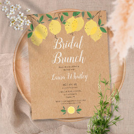 Cartão Postal De Anúncio Chá de panela Rustic Bridal Brunch Lemon