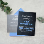 Cartão Postal De Anúncio Chalkboard Blue Bar Mitzvah Salvar a Data<br><div class="desc">Estes cartões postais casuais Salvem a data são a forma perfeita de anunciar o seu evento! Personalize o texto para dizer exatamente o que você quer. Cores adicionais e itens de coordenação disponíveis.</div>