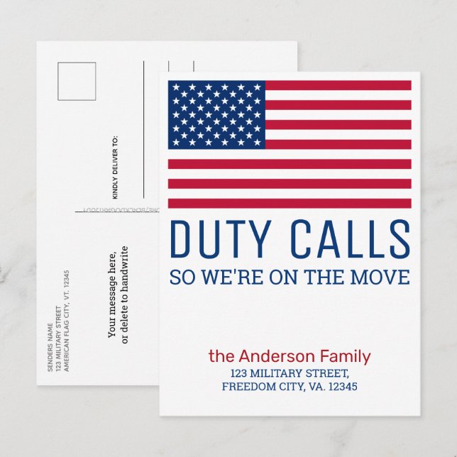 Cartão Postal De Anúncio Chamadas de Serviço Militares Movimentando PCS Wev (Frente/Verso)