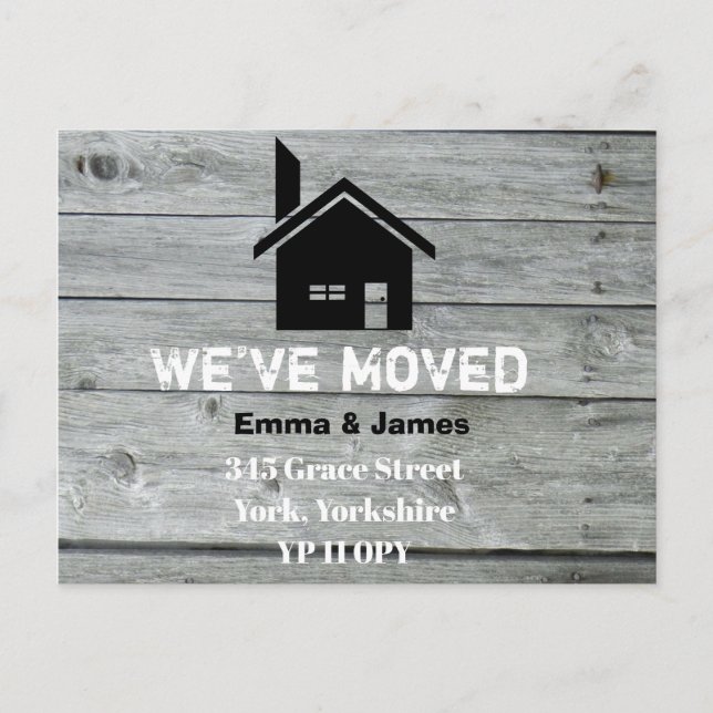 Cartão Postal De Anúncio Chaminé de Celeiro Rústico Mudamos Mudança de Ende (Frente)