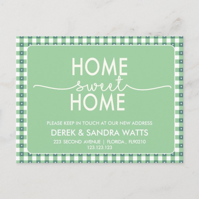 Cartão Postal De Anúncio Change of address we have moved house rustic (Frente)