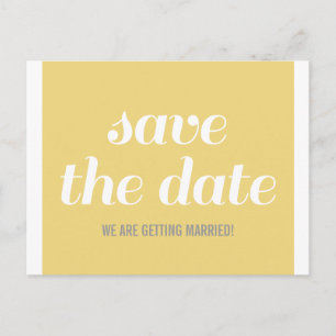 Cartão Postal De Anúncio Charm Save the Date Postcard, Amarelo