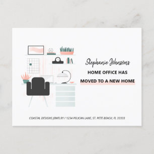 Cartão Postal De Anúncio Chefe Lady Entrepreneur Home Office Moving
