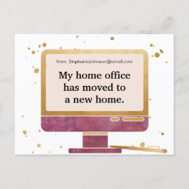 Cartão Postal De Anúncio Chefe Lady Home Office Novo Endereço em Movimento