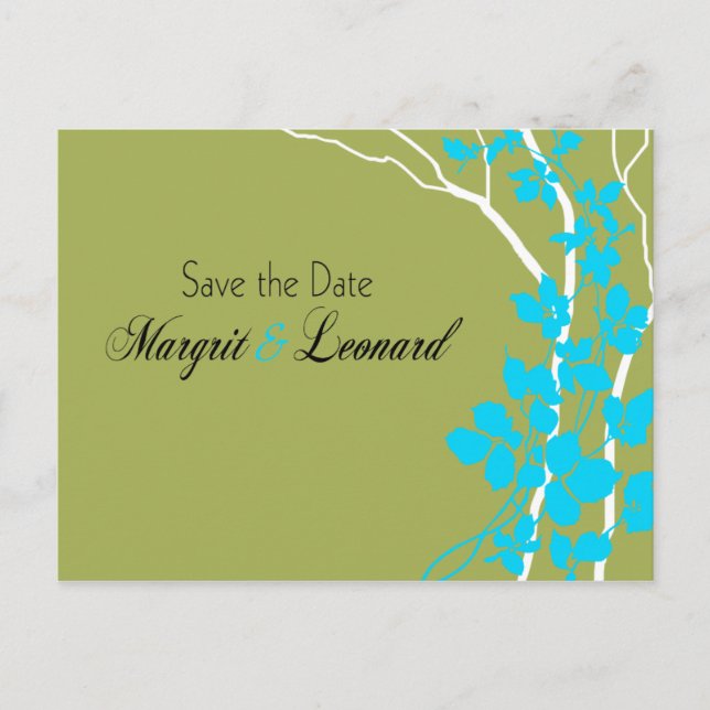 Cartão Postal De Anúncio Cherry Blossom Bella Salve a Data (Frente)