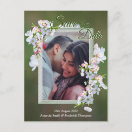 Cartão Postal De Anúncio Cherry Blossoms Salve a Data