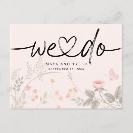 Cartão Postal De Anúncio Chic Floral Nós Fazemos Casamento Salve A Data