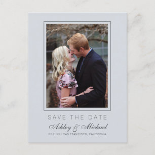 Cartão Postal De Anúncio Chic Ice Blue Save the Date Noivado Photo