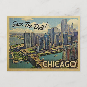 Cartão Postal De Anúncio Chicago Salve A Data Illinois
