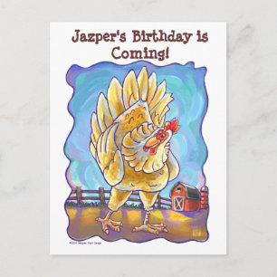 Cartão Postal De Anúncio Chicken Party Center