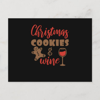 Cartão Postal De Anúncio Christmas cookies and wine