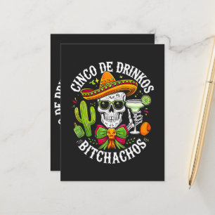 Cartão Postal De Anúncio Cinco De Drinko Bitchachos