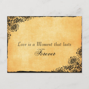 Cartão Postal De Anúncio Citar o Amor em Estilo Vintage para Salvar a Data