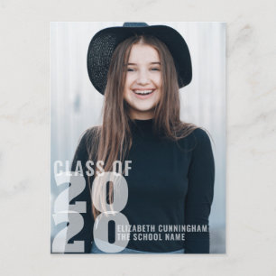 Cartão Postal De Anúncio Classe de Graduação de Fotos Moderna 20XX