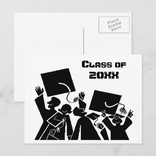Cartão Postal De Anúncio Classe de grupo de graduação de 20XX (Frente/Verso)