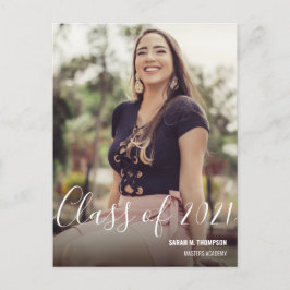 Cartão Postal De Anúncio Classe de Nome de Foto do Formando feminino 2021