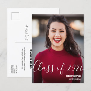 Cartão Postal De Anúncio  Classe Personalizada do Nome de Foto do Formando 