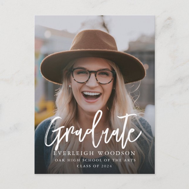 Cartão Postal De Anúncio Classe Simples De Graduação De Fotos De 2024 (Frente)