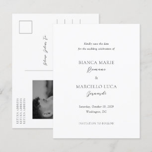 Cartão Postal De Anúncio Clássico Casamento Atemporal Salve a Data