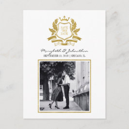 Cartão Postal De Anúncio Clássico Dourado Crest Salve O Cartão-Postal De Da