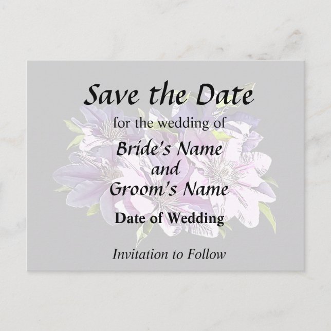 Cartão Postal De Anúncio Clematis rosa (Frente)