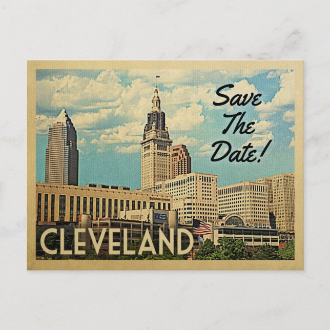 Cartão Postal De Anúncio Cleveland Save The Date Ohio (Frente)