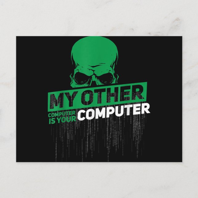 Cartão Postal De Anúncio Código Admin do Nerd Hacker do Engenheiro Sysadmin (Frente)