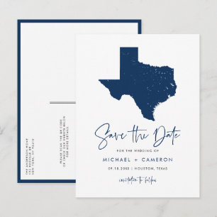 Cartão Postal De Anúncio Código QR do Mapa Estadual do Texas marinho Salve 