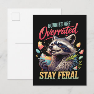 Cartão Postal De Anúncio Coelhinhos São Superestimados Fique Feral