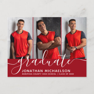 Cartão Postal De Anúncio Colagem de Foto de Graduação com Roteiro Moderno