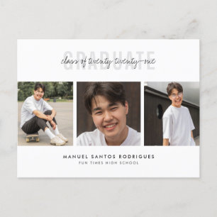 Cartão Postal De Anúncio Colagem de Foto Menino Mínimalista de Altura Escol