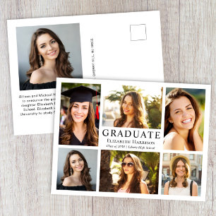 Cartão Postal De Anúncio Colagem de Fotos Clássica de Formatura